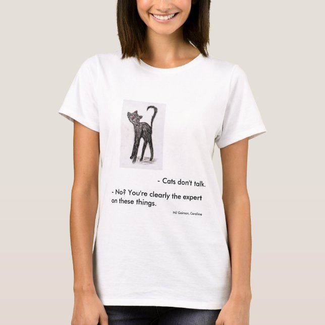 T-shirt Citation drôle de chat de Coraline (Devant)