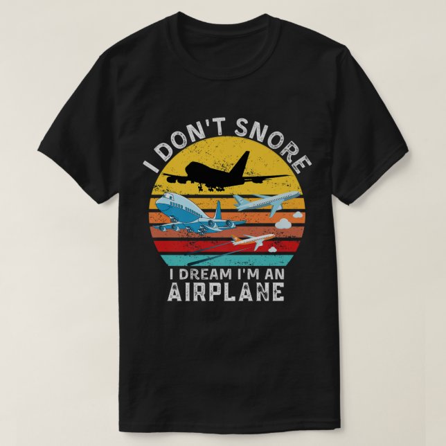 T-shirt Citation drôle de l'aviation Je ne ronfle pas Je r (Design devant)