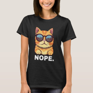 T-shirt Citation drôle de non avec un chat cool et humoris