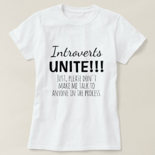 T-shirt Citation drôle d'union des introvertis sans parler