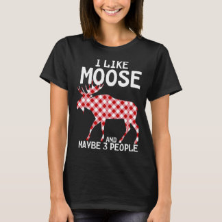 T-shirt Citation Drôle J'Aime Moose Xmas Party Et Peut-Êtr