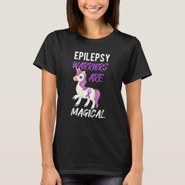 T-shirt Citation du guerrier de l'épilepsie Ribbon violet  (Devant)