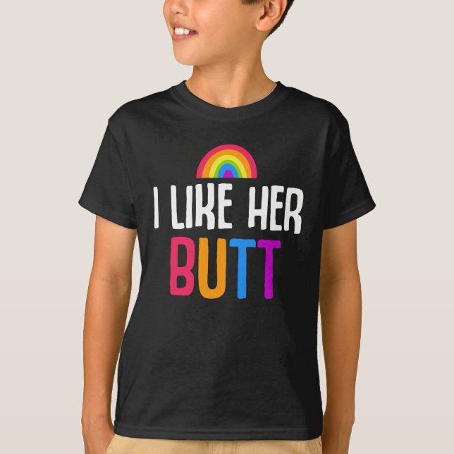 T-shirt Citation d'une amie lesbienne Butt LGBT Couple (Devant)