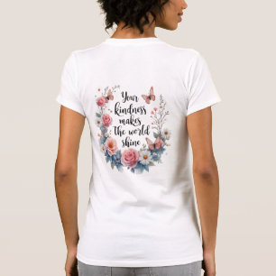 T-shirt Citation florale inspirante avec papillons