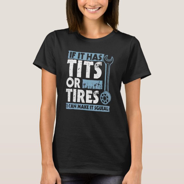 T-shirt Citation Hommes Je Peux Le Faire Squeal Car Mécani (Devant)