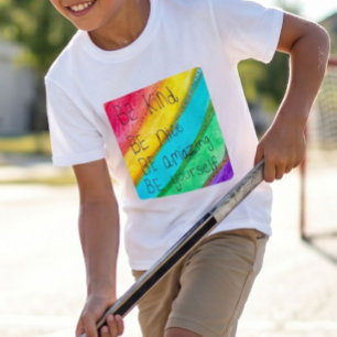 T-shirt Citation Inspirante Arc-en-Ciel Soyez Gentil Soyez