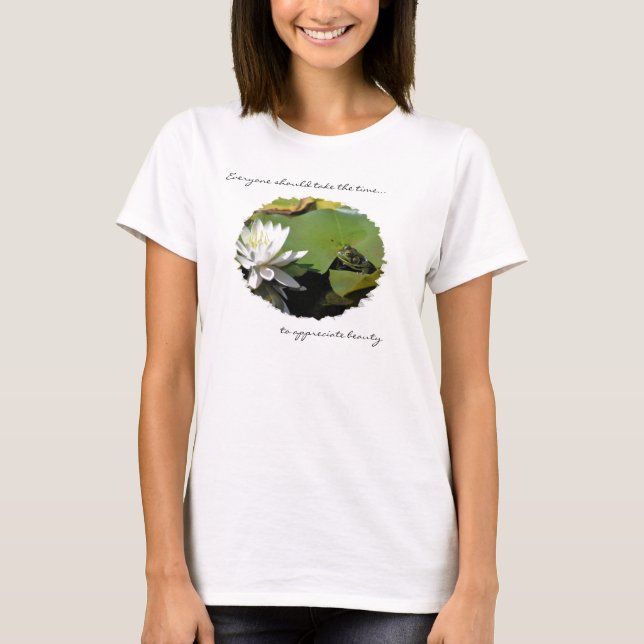 T-shirt Citation Inspirante De La Grenouille Et Du Lotus (Devant)