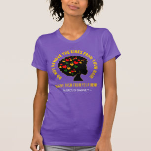 T-shirt Citation inspirée Garvey Mindset pour cheveux AFRO