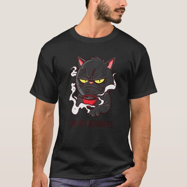 T-shirt Citation Je Déteste Les Lundis  Petit Déjeuner Caf (Devant)
