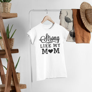 T-shirt Citation Maman Joue Fort Rose et Noir