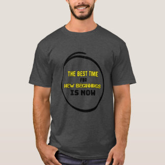 T-shirt Citation Motivante Nouveaux Débuts Blanc