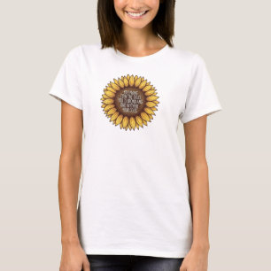 T-shirt Citation Motivante Tournesol Dessin à la Main Rust