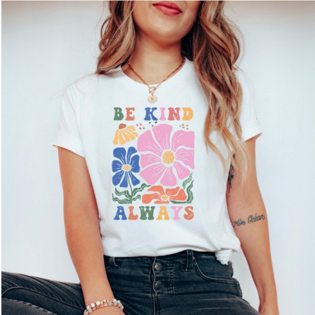 T-shirt Citation Motivation Florale Boho Retro -Soyez touj (Créateur téléchargé)
