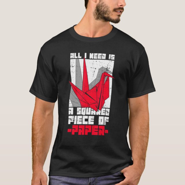 T-shirt Citation papier pliant Origami pour une grue en pa (Devant)