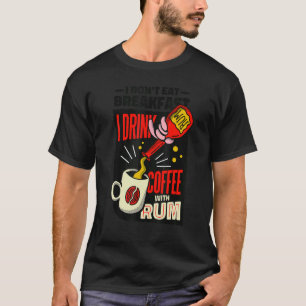 T-shirt Citation Petit-Déjeuner Café Robe de nuit Dormir
