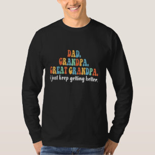 T-shirt Citation Rétro Groovy De Grandkids Papa Grand-père