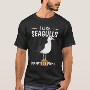 T-shirt Citation sur les mouettes J'aime les mouettes et p