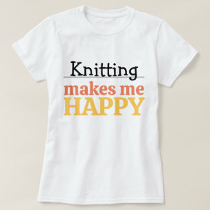 T-shirt Citation Tricot Me Me Heureux Moderne Vibrant