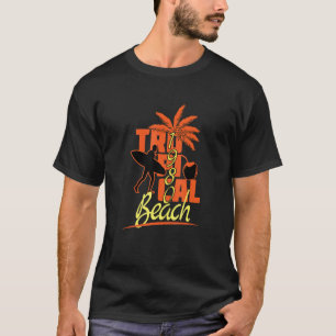 T-shirt Citation Tro Pi Cal Beach Été Rétro