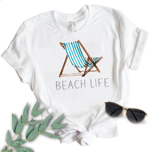 T-shirt Citation Vie de Plage Chaise de Plage d'Été Nautiq