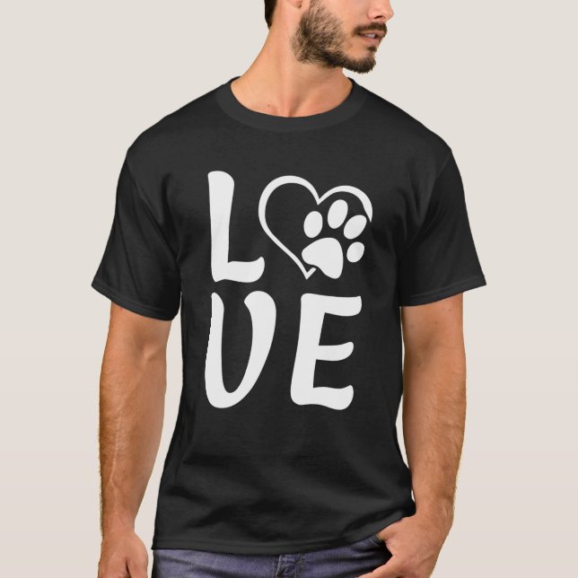 T-shirt Citations De Chiens Amoureux - Amour Avec Une Paw (Devant)