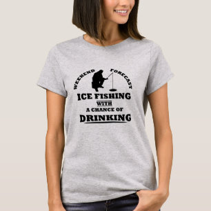 T-shirt Citations drôles sur la pêche sur glace avec de l'