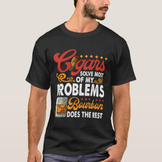 T-shirt Citer Cigar Fumer Et Whiskey Bourbon Humour