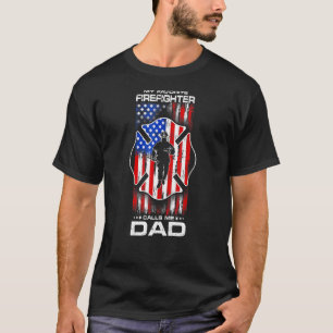 T-shirt Citer Mon Favori Firefighter Distressed Usa
