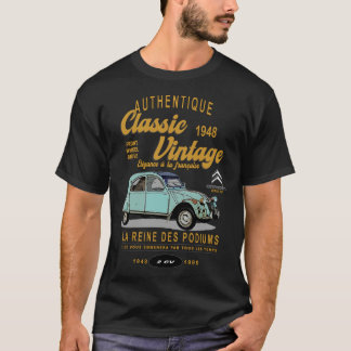 T-shirt citroen 2cv la reine des podiums classique vinta