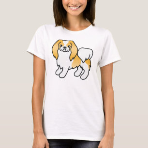 T-shirt Citron Et Blanc Japonais Chin Cute Dessin Dessin