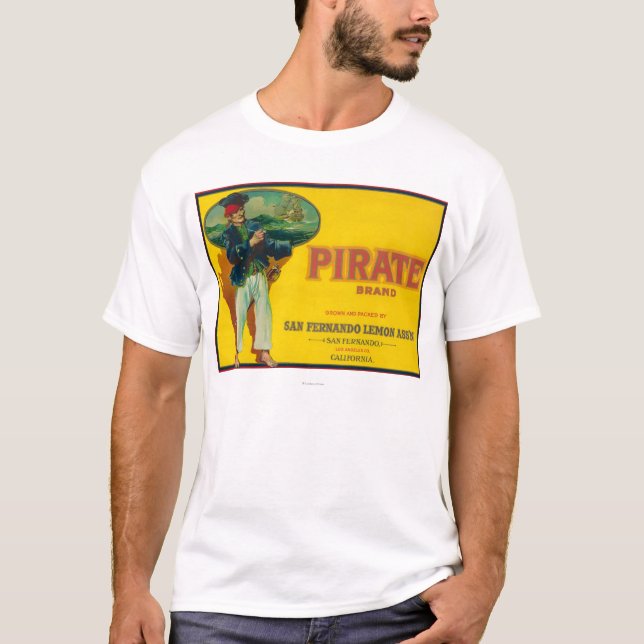 T-shirt Citron LabelSan Fernando, CA de pirate (Devant)