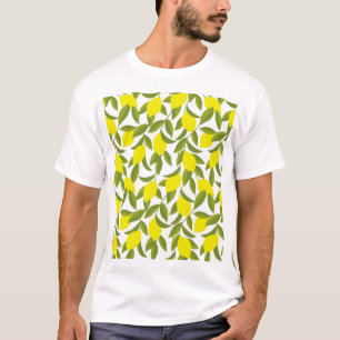 T-shirt Citronnier Art : Citrus jaune Motif sans couture