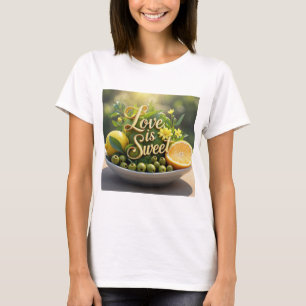 T-shirt Citrons ensoleillés, olives, tranches d'agrumes