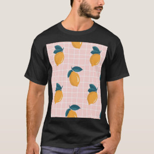 T-shirt Citrons, géométrie rétro, motif sans couture d'été