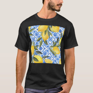T-shirt Citrons Sur Carreaux Bleus