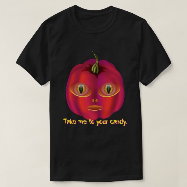 T-shirt Citrouille Alien Halloween (Design devant)