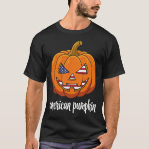 T-shirt Citrouille Américaine Patriotique Jack O Lanterne