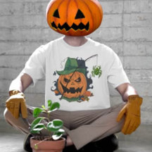 Citrouille attrape l'araignée pour Halloween