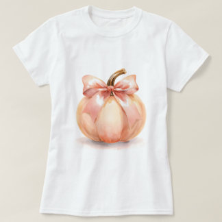 T-shirt Citrouille avec un nœud rose Halloween 