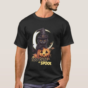 T-shirt Citrouille Chat Noir Je Suis Trop Mignon Pour Effr