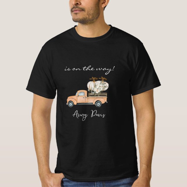 T-Shirt Citrouille Chute Noir Personnalisé (Devant)
