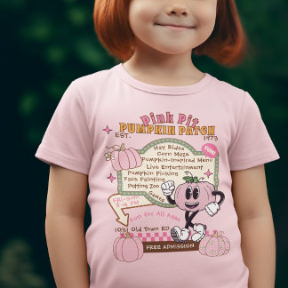 T-shirt Citrouille Citrouille de patchs - Citrouille rose