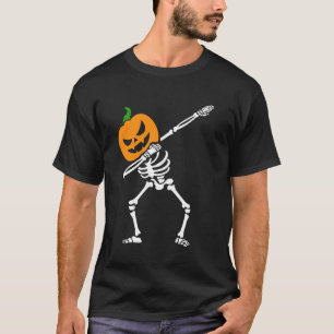 T-shirt Citrouille Dabbing Skeleton Scanner Citrouille Fun