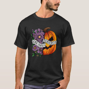 T-shirt Citrouille de fleur d'Halloween un peu sucrée et u