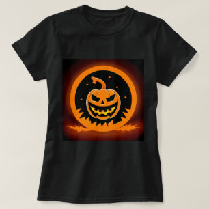 T-shirt Citrouille de Halloween avec visage effrayant