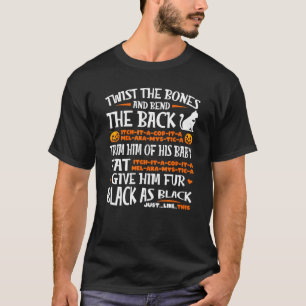 T-shirt Citrouille de Jackolantern de chat noir effrayant 