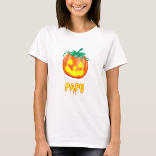 T-shirt Citrouille de la famille Papu Halloween Jack-o'-la