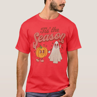 T-shirt Citrouille de saison Boo les années 70 Hippie Hall