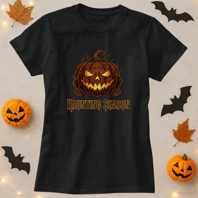 T-shirt Citrouille de saison de la haunée Jack-O′Lantern (Créateur téléchargé)