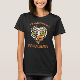 T-shirt Citrouille de squelette de cage thoracique C'est j